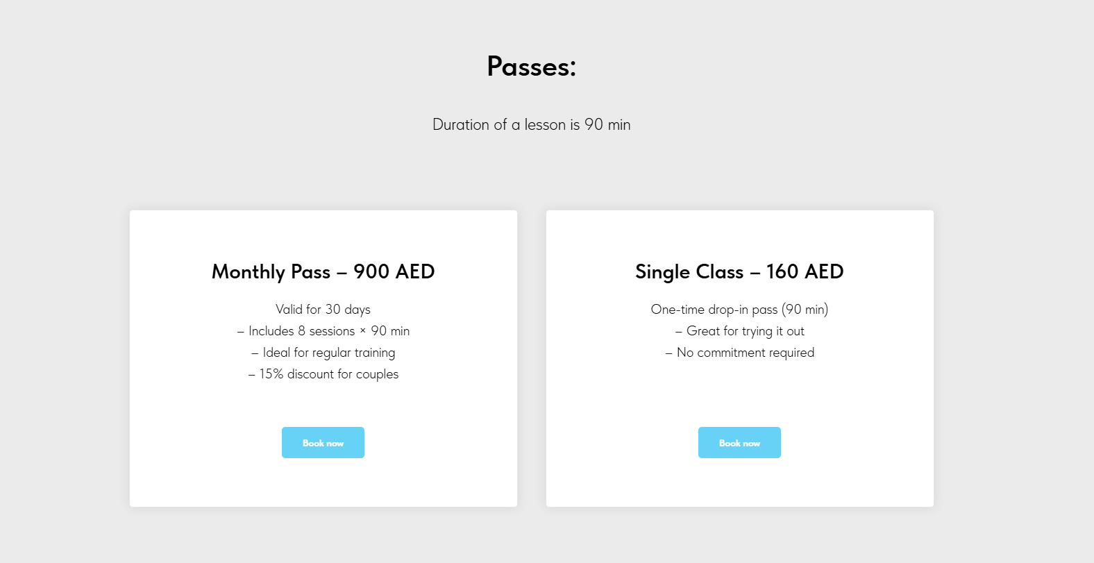 After — hero with Book Now and improved microcopy